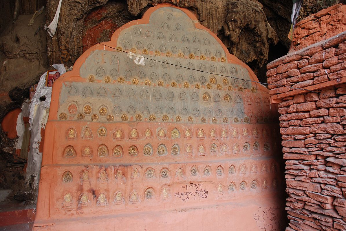Mustang 02 07-4 Rangbyung Cave Many Guru Rinpoche Padmasambhava Carvings